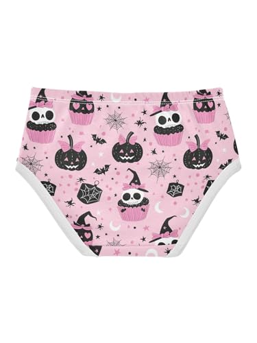 ZZKKO Pink Bow Skull Pumpkin Girls Underwear Toddler Panties for Girls Comfort Brief Size 2T2