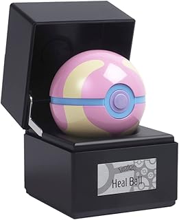 The Wand Company Heal Ball Authentic Replica - Realistic, Electronic, Die-Cast Poke Ball with Ball and Display Case Light Features Officially Licensed by Pokemon