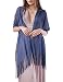 MissShorthair Womens Wedding Evening Wrap Shawl Glitter Metallic Prom Party Scarf with Fringe(Dark Blue)