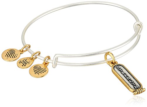 Alex and Ani Womens Strength EWB Bangle Bracelet, Two Tone, Expandable