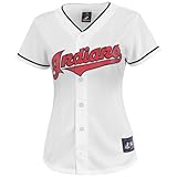 MLB Cleveland Indians Home Replica Baseball Damen Trikot Weiß, Damen, Wei, Small
