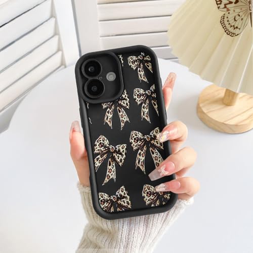 Lovmooful for iPhone 16 Case Cute Ribbon Bow with Leopard-Black by Lovmooful - Used condition - Image 2