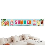 DMAIS Pancarta de verano para valla de verano | Piscina hawaiana que dibuja el fondo de la bandera,fondo de fotomatón, decoración fresca de verano para, patio, césped, jardín