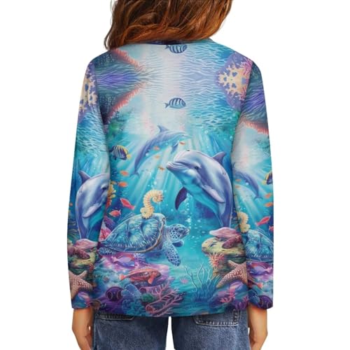 Image of Uourmeti Long Sleeve Tops for Boys Graphic T Shirts Teen Girls Active Pullover Tees