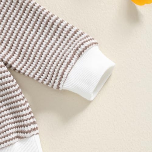 Kupretty Toddler Baby Boy Fall Winter Clothes Color Block Waffle Outfit Long Sleeve Sweatshirt Pullover Tops + Joggers Pants3
