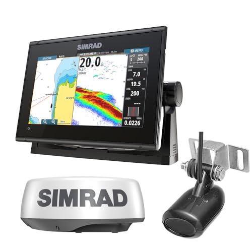 Simrad GO9 XSE Chartplotter and Fishfinder with HALO20 Radar, 83/200 Transom Mount Transducer and C-MAP Discover Charts, 9 Inch Screen, Black, 000-16294-001