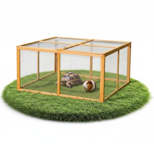Mucola Freilauf 120x120x59cm Freilaufgehege Hasenstall Freigehege Holz Tiergehege Tierlaufstall aufklappbar Freilaufkäfig Kaninchenstall Kleintierstall