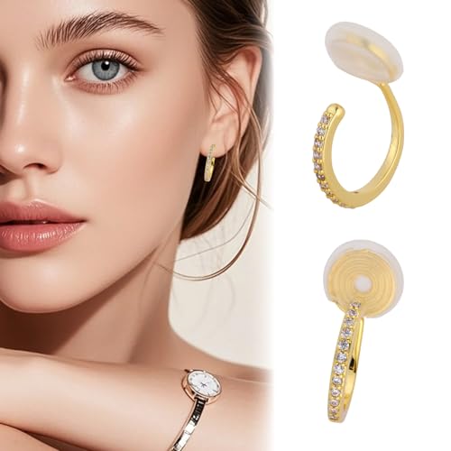 Boucles d'oreilles créoles à clip sans perçage : le confort invisible plaqué or pour femme - 6