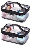 LOUISE MAELYS Portable Clear Makeup Bag Zipper Waterproof Transparent Travel Storage Pouch Cosmetic Toiletry Bag With Handle