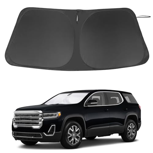 Image of Windshield Sun Shade Custom Fit for 2017-2023 GMC Acadia SUV Accessories Foldable Sunshade Sun Blocker Protect Car from Sun Rays & Heat Damage Keep Car Cooler