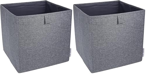 Cube de rangement Bigso Box design suédois en polyester gris x2 - 2