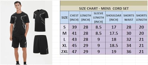 Image of Lymio Polyester T-Shirt and Shorts Cord Set for Men (Men Cord Set 08-11)