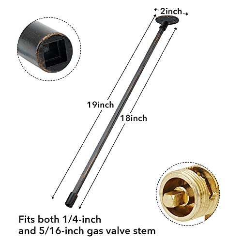 Stanbroil Universal 18-Inch Gas Valve Key, Fits 1/4" And 5/16" Turn Ball Valve For Fire Pits And Fireplaces, Antique Copper #TOP1