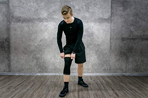 Zensah Compression Knee Sleeve - Relieve Knee Pain, Treat Runners Knee, Patella Support (Large, Midnight Black) #TOP3
