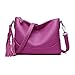 Volcanic Rock Washed Soft PU Leather Purses Handbags Shoulder Bags For Women(30-93#-Brown)
