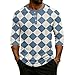 Mens Casual Loose 3 Button Henley Shirts 3/4 Sleeve Crew Neck Blouses Comfortable Fashion Printed Pullover Tops