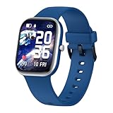 キッズスマートウォッチガールズボーイズ、子供用フィットネストラッカーウォッチ、Kids Smart Watch、1.5インチDIイヤル、複数のスポーツモード、 歩数計、IP68防水、iOS・アンドロイド対応、天気 輝度調整、USB充電式、 目覚まし時計、多言語 多種機能付き 日語説明書付き 誕生日プレゼント、女の子男の子用おもちゃギフト、6～14歳 (青/Blue)