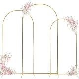 TUDDANVP Arch Backdrop Stand - 3PCS (7.2ft, 6.6ft, 6ft) Upgraded Metal Arch Backdrop Stand - Easy to Set up Gold Wedding Arch Frames- for Weddings, Birthday Parties, Baby Showers, Family Gatherings