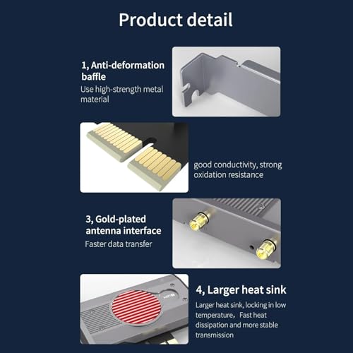 Tarjeta de Red PCI E Tri Banda 7 BE200, Alta Potencia, 2.4G/5G/6GHz, Soporta BT5.4, Compatible con Linux miniatura 6
