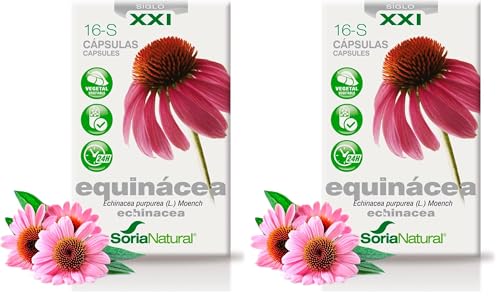 Soria Natural Equinácea en cápsulas - Refuerza tus defensas de forma natural - Ayuda al sistema inmunológico - Extracto de Planta 100% Natural Alta Absorción - 30 cápsulas (Paquete de 2)