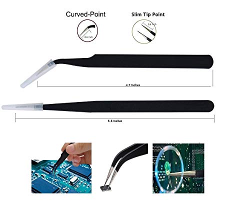 Image of 8-in-1 Opening Pry Tool Kit for Mobile Phone, Laptop, Tablet & Electronics Disassemble /Opening and Repair - 2 Tweezers, GB-5A, Metal Spudger, 3 Triangle Picks