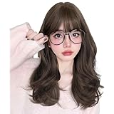 Vigorous ウィッグ ロング 巻き髪 茶髪 カール ブラウン 長 かつら ゼミロング ミディアム フルウィッグ カツラ wig 女性 レディーズ ぱっつん 自然 医療用 ロリィタ 女装 コスプレ amazon