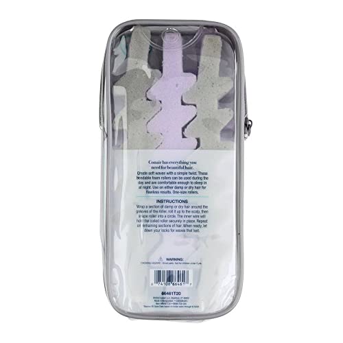 Conair Heatless Z-Shaped Zigzag Foam Hair Rollers, Assorted Colors, 6-Pieces #TOP3