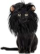 Onmygogo Lion Mane Wig for Cats, Funny Pet Cat Costumes for Halloween Christmas, Furry Pet Clothing Accessories (Size M, Black)