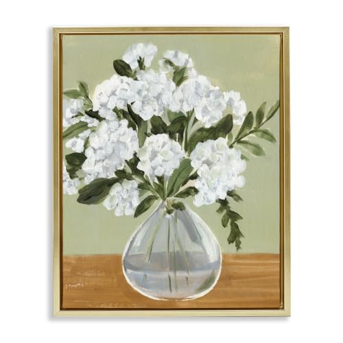 Hydrangea Bouquet Vase Still Life, 25 x 31 Inch Canvas in Floater Frame