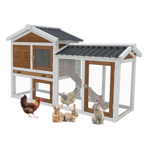 Giantex Large Wooden Rabbit Hutch with Easy Clean Tray