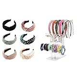 LOVNFC Womens Headbands, 6Pcs Knotted Head Bands No Slip Headband Organizer Acrylic Clear Hairband H