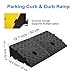 2Pack Curb Ramp Black Color with one Large Hose Hook, Portable Lightweight Heavy Duty Plastic Driveway Curb Ramps for Low Cars,Motorcycle Ramp,Curb Ramps (2.76 inch High)