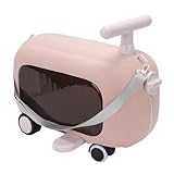 Fockety Maleta para Montar para Niños y Niños Pequeños, Equipaje de Mano con Capacidad de 25 Kg con 4 Ruedas, Pedal Plegable y Asa, Maleta para Scooter para Viajar (Pink)