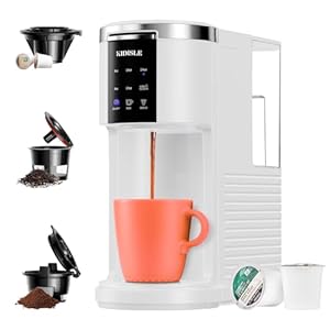 Single Serve Coffee Machine, 3 in 1 Pod Coffee Maker for K Cup Pods & Ground Coffee & Teas, 6 to 14oz Brew Sizes, with 40oz Removable Water Reservoir, Self-cleaning Function, White