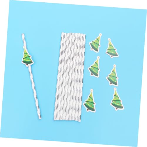 Baluue set de 30 pitillos de papel navideños desechables miniatura 3