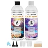 BUTIRESIN エポキシ樹脂 32oz/948ml 二液性レジン液 体積比1:1 大容量エポキシレジン液 ハードタイプ 操作簡単 レジンアートレジンアクセサリー ハンドメイド DIY 手芸用品