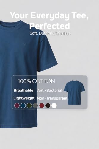 Image of Van Heusen Men's Crew Neck T-Shirt - Soft & Breathable Cotton | Regular Fit | Comfortable Everyday Casual Wear | Short Sleeves | Summer Favorite |Solid Colors | Style 60052|Available in Pack of 1 & 2
