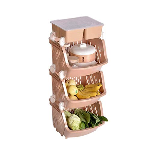 Fruit and vegetable basket Fruit Vegetable Storage Rack Kitchen Storage Floor Multi-layer Plastic Household Fruit And Vegetable Storage Dish Fruit Storage Basket Shelf Multifunctional storage basket