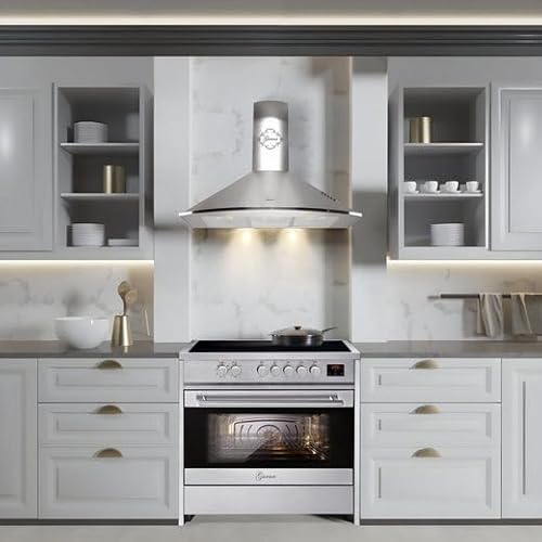 GURARI Induktions-Standherd GCH E 913 X +GCH C 046 IS 9, Induktions Standherd 90 cm +Dunstabzugshaube 90 cm
