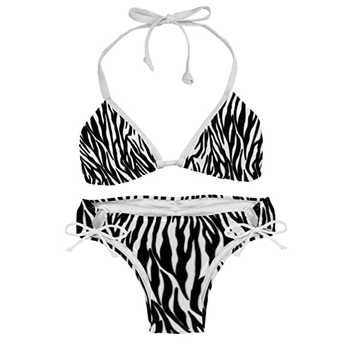 Bikini zébré texturé femme pour gommer les imperfections en M