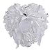 PRETYZOOM Herzförmige Ringträger Kissen Weiße Spitze Kristall Rose Blumen Ehering Box Kissen Kissen Hochzeit Herz Ring Box Ringhalter