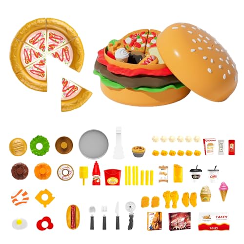 Nourriture de jeu de cuisine : maxi hamburger jouet sensoriel éducatif pour enfant