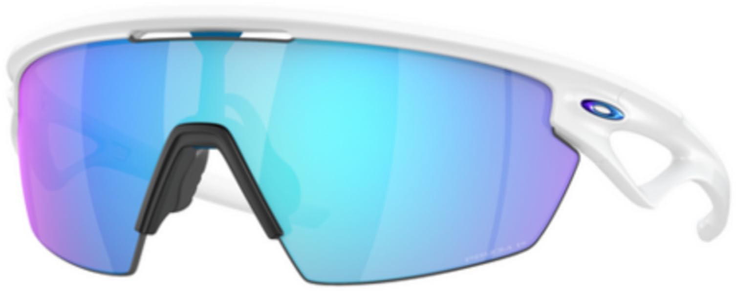 Oakley OO9403 Sunglasses Bundle OO 9403 SPHAERA 940302 Matte White Prizm Sapphire Polarized Policarbonate Polarized and Large Black