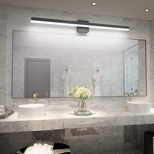 Aipsun 40 inch Modern Black Vanity Light LED Black Bathroom Vanity Light Fixtures Black Wall Light for Bathroom (White Light)