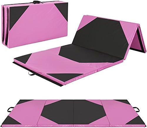 GooMat 4'x8'/10'x2 Gymnastics Gym Folding Exercise Aerobics Mats Stretching Yoga Mat, Folding Martial Arts Tumbling Mats