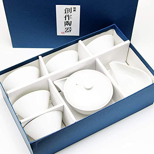 宝瓶 ・ 湯冷まし ・ 茶碗 セット 白磁 茶器