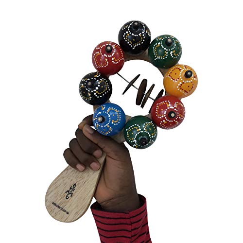 Hand-painted Slider 8-Ball Shaker - Multi-colored hand percussion musical instrument egg rattle by World Percussion USA - Hand painted design