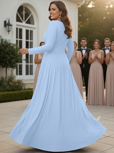 Image of KOH KOH Womens Long Sleeve Flowy Modest Elegant Evening Maxi Dress Gown
