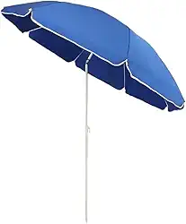 Guarda Sol 2 Mts Articulado Grande Proteção Solar Verão Sombreiro Praia Piscina Jardim Bolsa + Transporte sombrinha de praia ombrelone(Azul 2M)