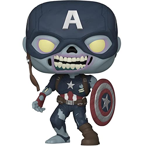 Funko- Figura Pop Marvel What If Zombie Captain America Exclusive 25cm Muñecos acción, Multicolor (122657)